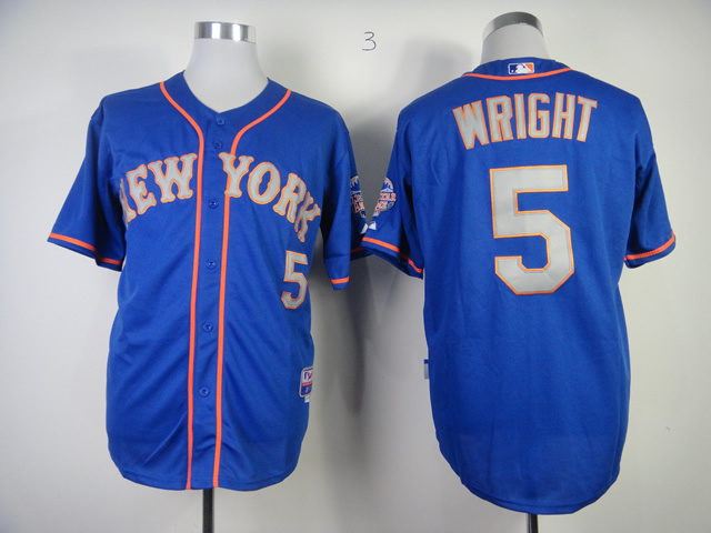 Men New York Mets #5 Wright Blue MLB Jerseys